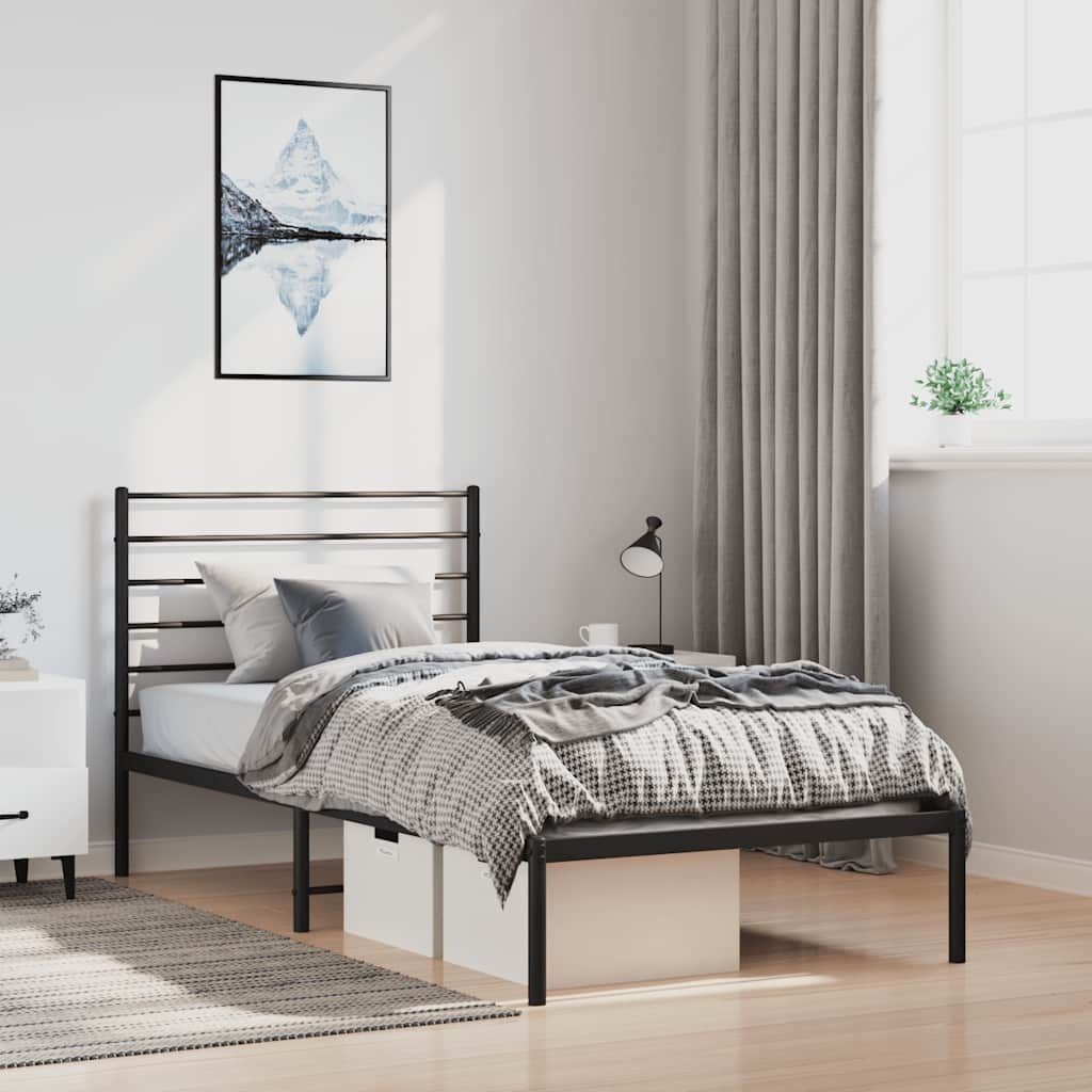 vidaXL Bedframe 100x200 cm Zwart - 35% Korting!