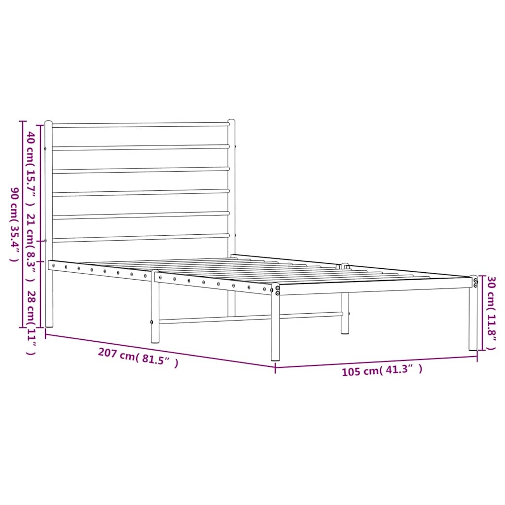 vidaXL Bedframe 100x200 cm Zwart - 35% Korting!