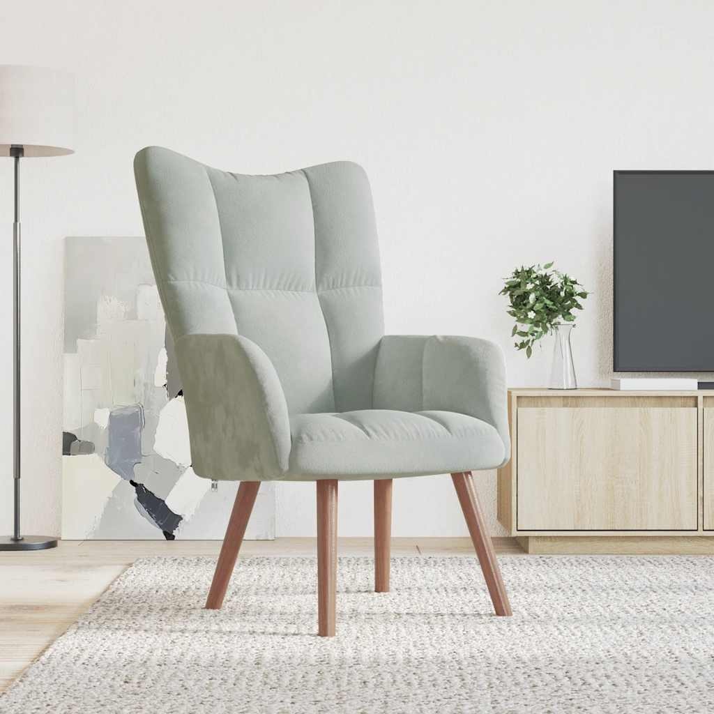 vidaXL Relaxstoel Lichtgrijs Fluweel - 35% Korting!