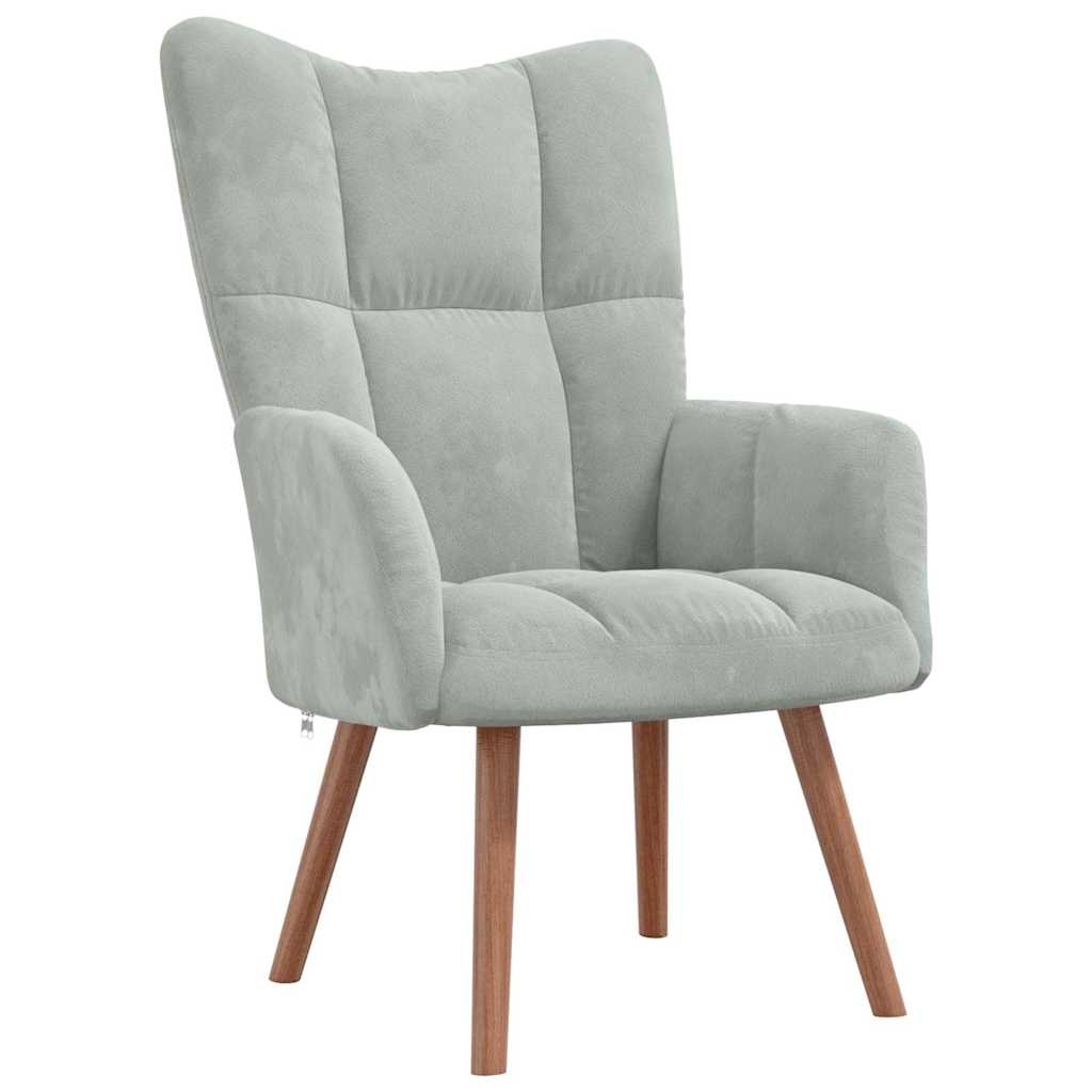 vidaXL Relaxstoel Lichtgrijs Fluweel - 35% Korting!