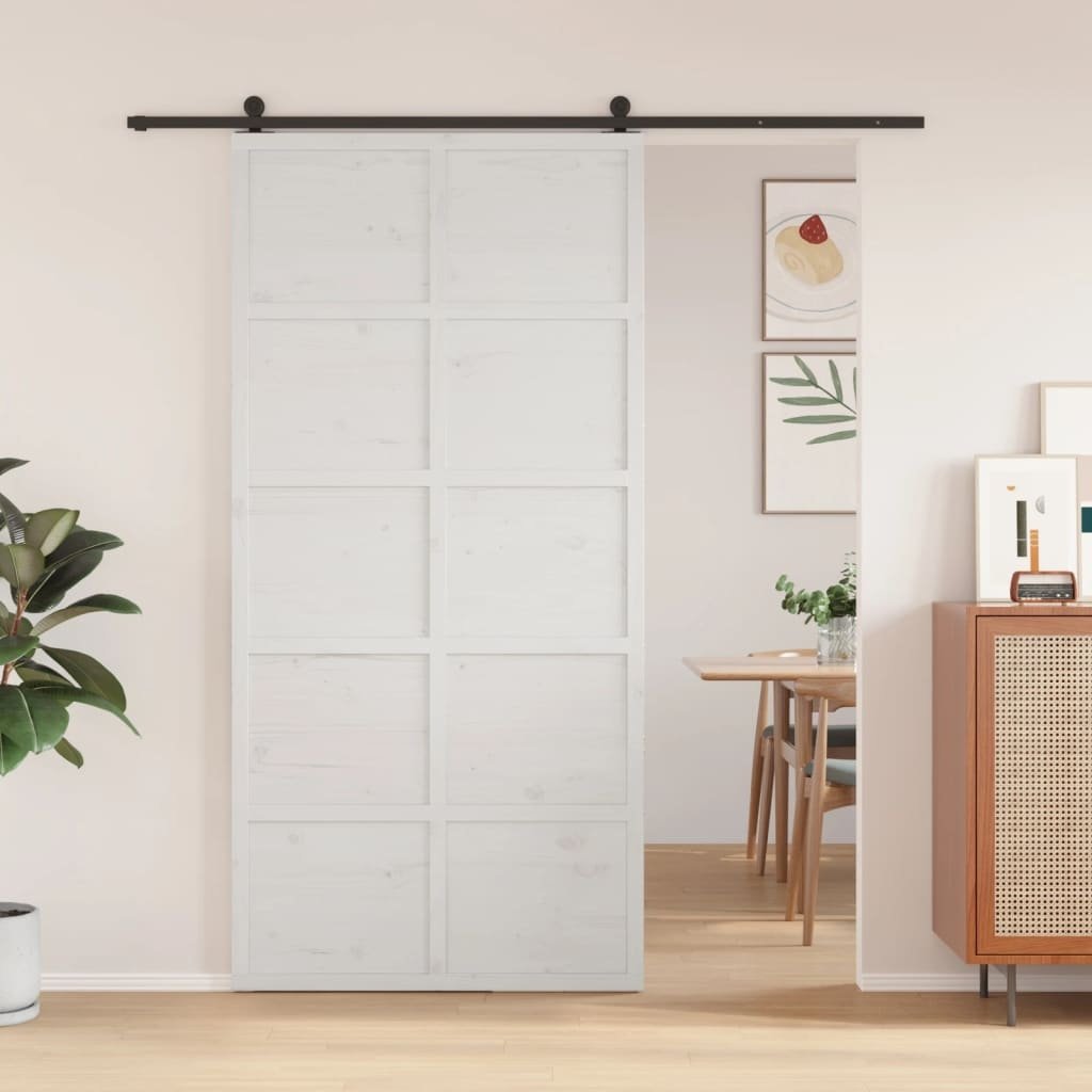 vidaXL Schuifdeur Grenen Wit 100x208cm - 42% Korting!