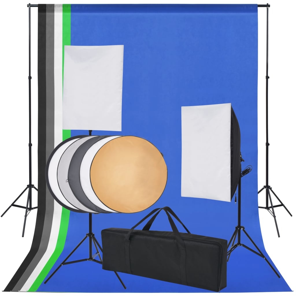 Fotostudio Set met 5 Achtergronden & 2 Softboxen - 35% Korting!