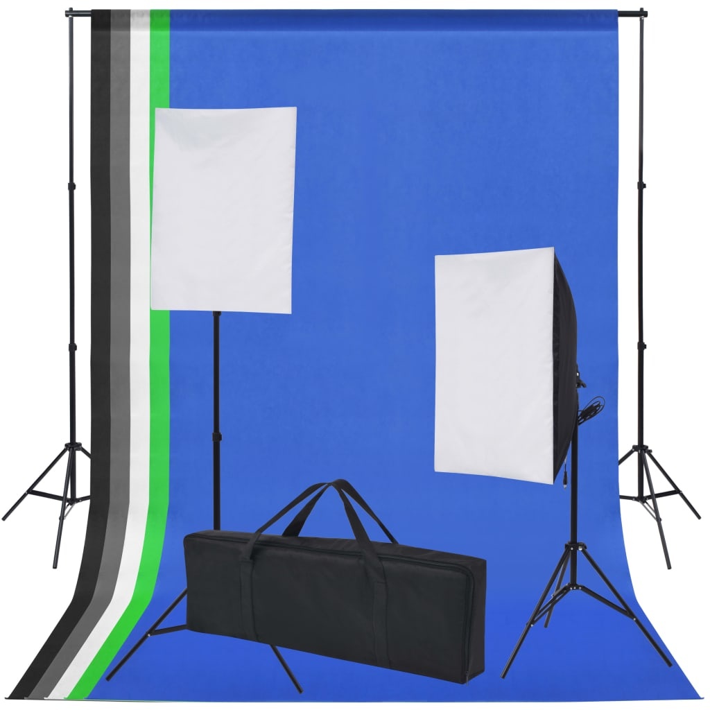 Fotostudio Set met 5 Achtergronden & 2 Softboxen - 35% Korting!
