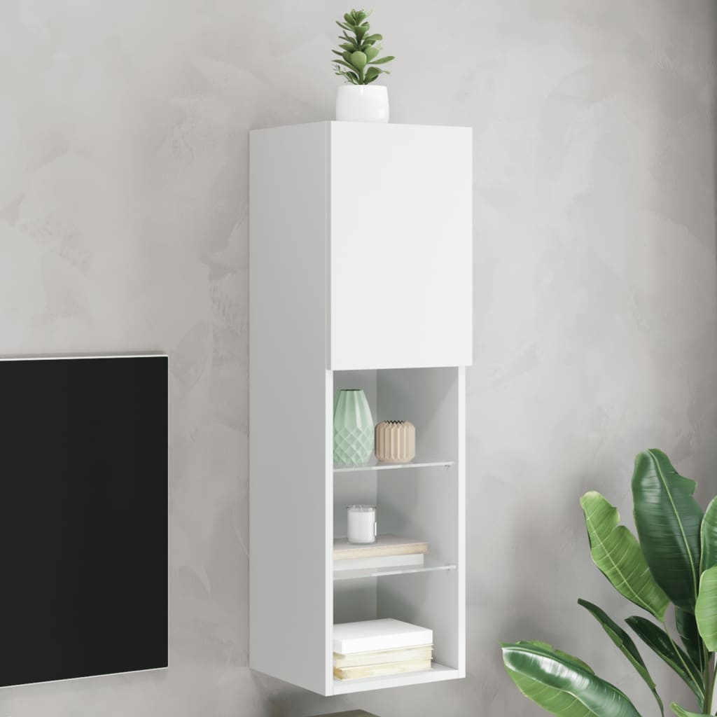 vidaXL TV-Meubel Wit met LED - 30,5x30x102cm - 47% Korting!