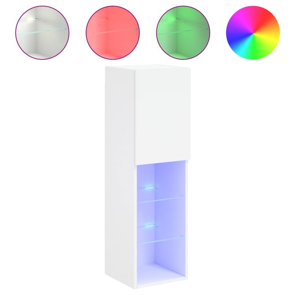 vidaXL TV-Meubel Wit met LED - 30,5x30x102cm - 47% Korting!