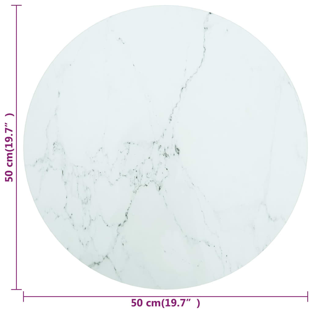 Marmerlook Tafelblad Ø50cm - Wit - 35% Korting! (Ongebruikt)