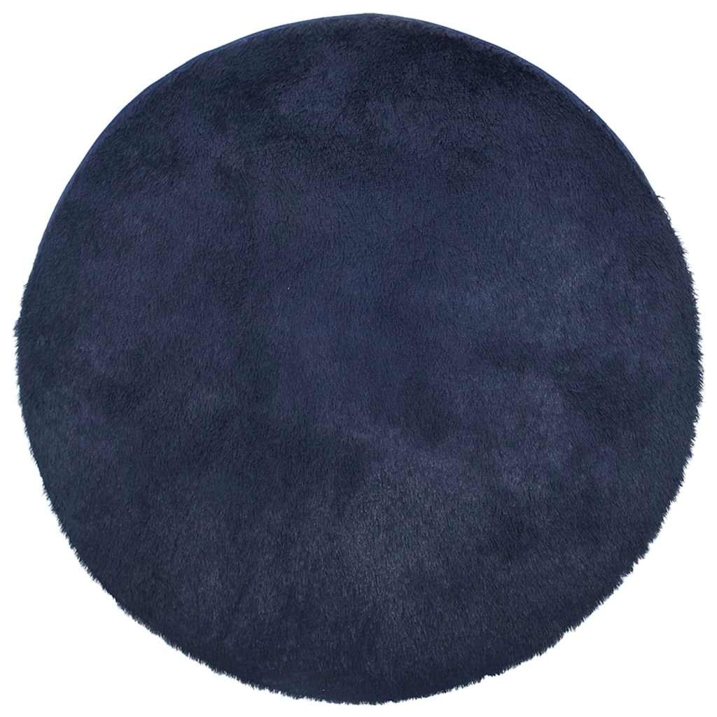 vidaXL Hoogpolig Kleed 240x240cm Marineblauw - 35% Korting!