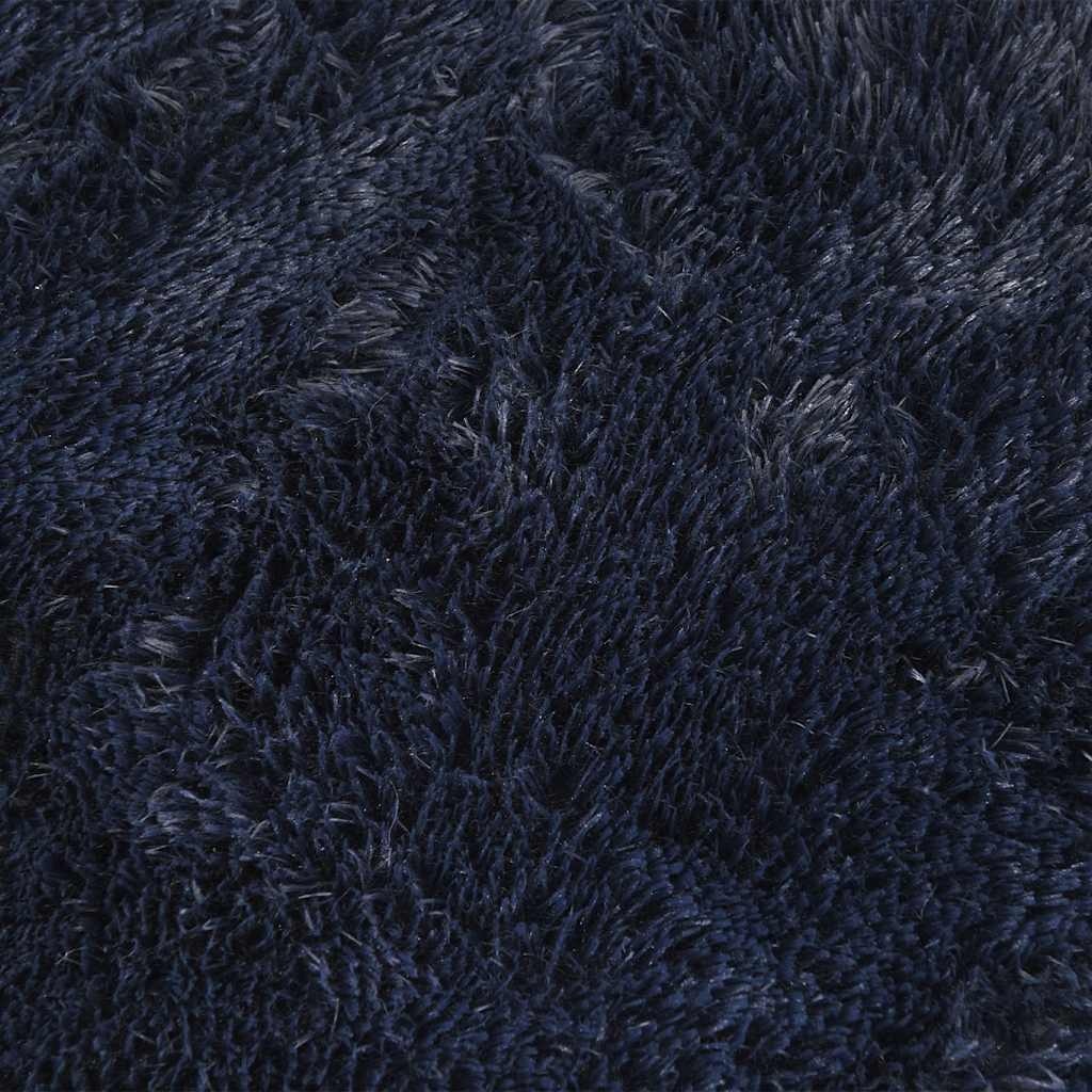 vidaXL Hoogpolig Kleed 240x240cm Marineblauw - 35% Korting!