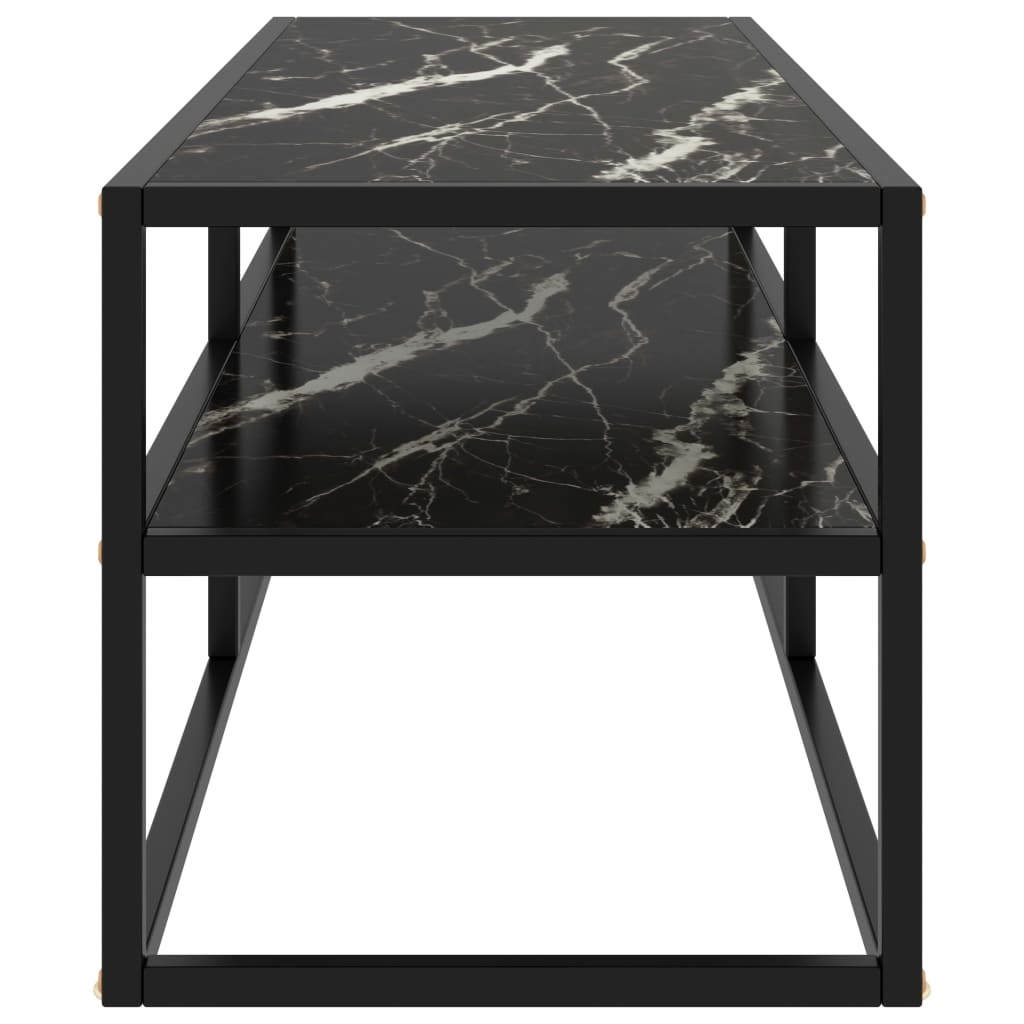 vidaXL TV-Meubel Zwart Marmerglas 120cm - 35% Korting!