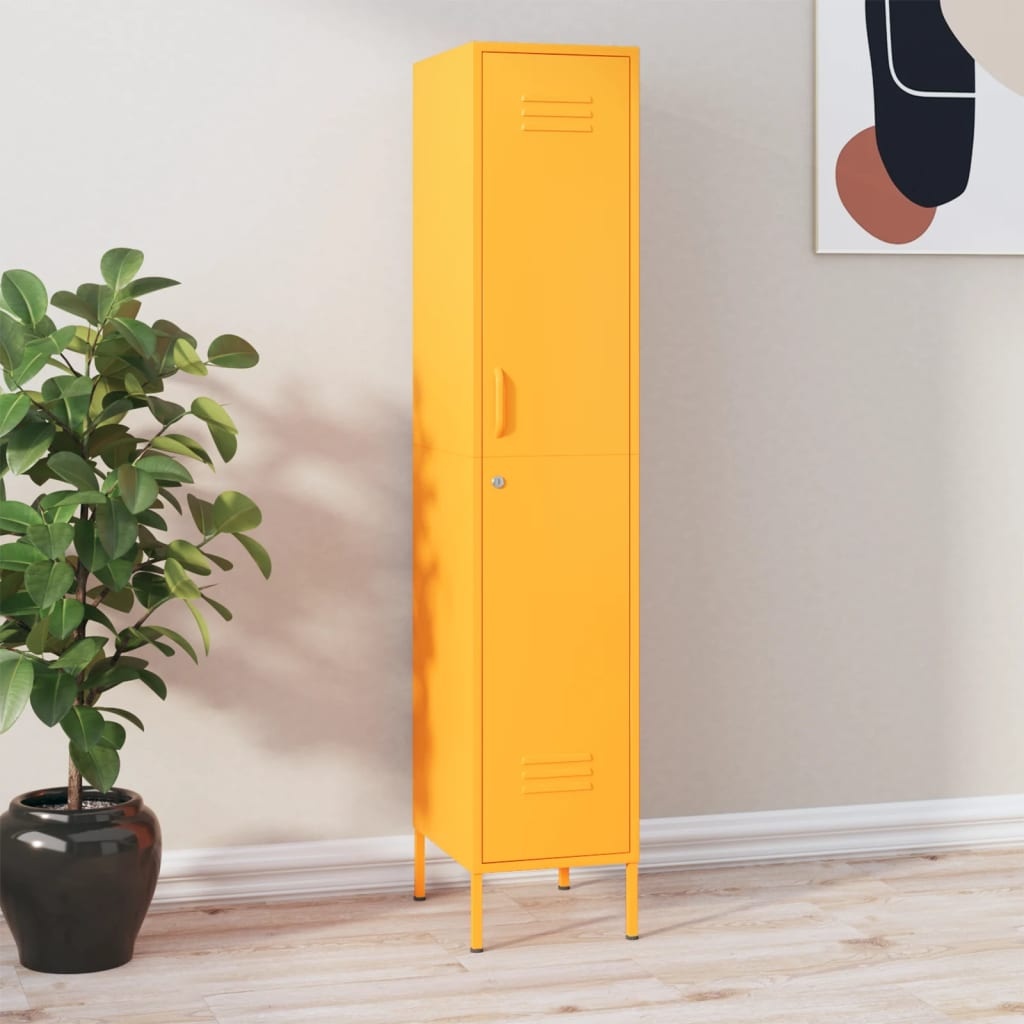 vidaXL Lockerkast Mosterdgeel - 35% Korting! Zo Goed Als Nieuw