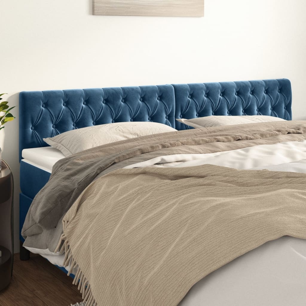 vidaXL Hoofdborden 2x 90cm Donkerblauw Fluweel -42%!