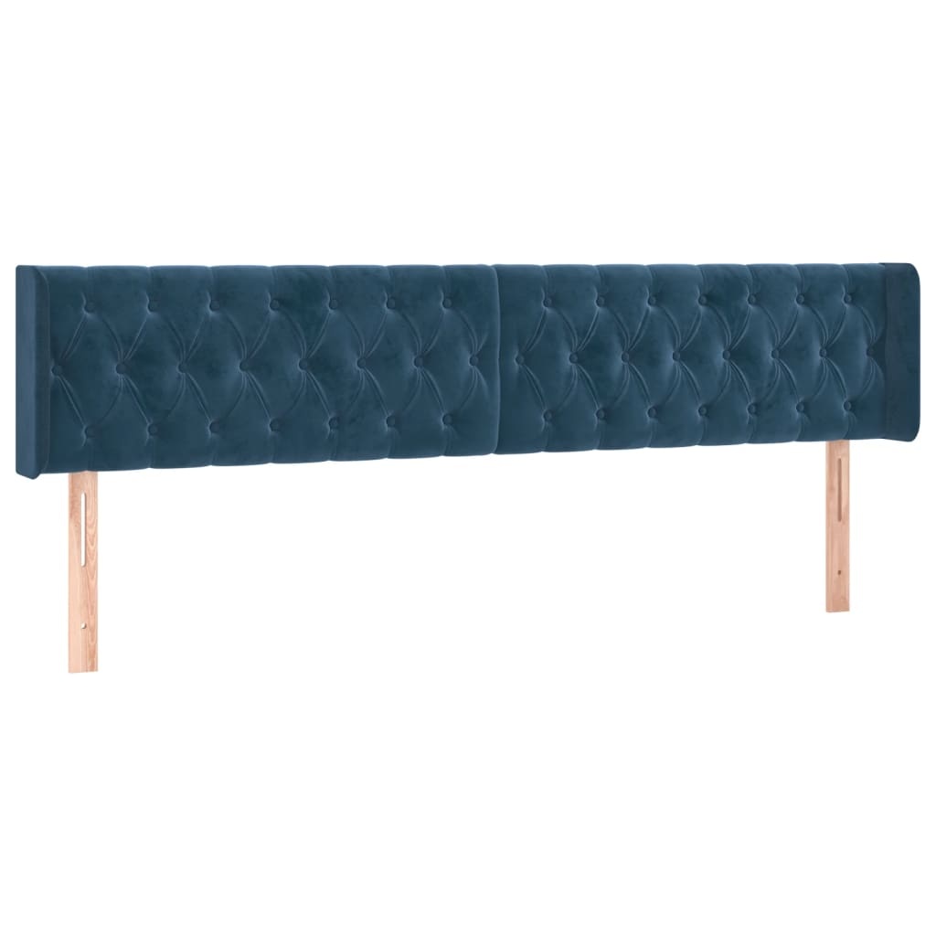 vidaXL Hoofdborden 2x 90cm Donkerblauw Fluweel -42%!