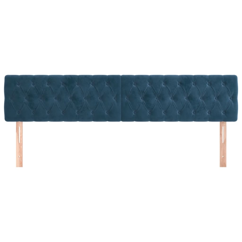 vidaXL Hoofdborden 2x 90cm Donkerblauw Fluweel -42%!