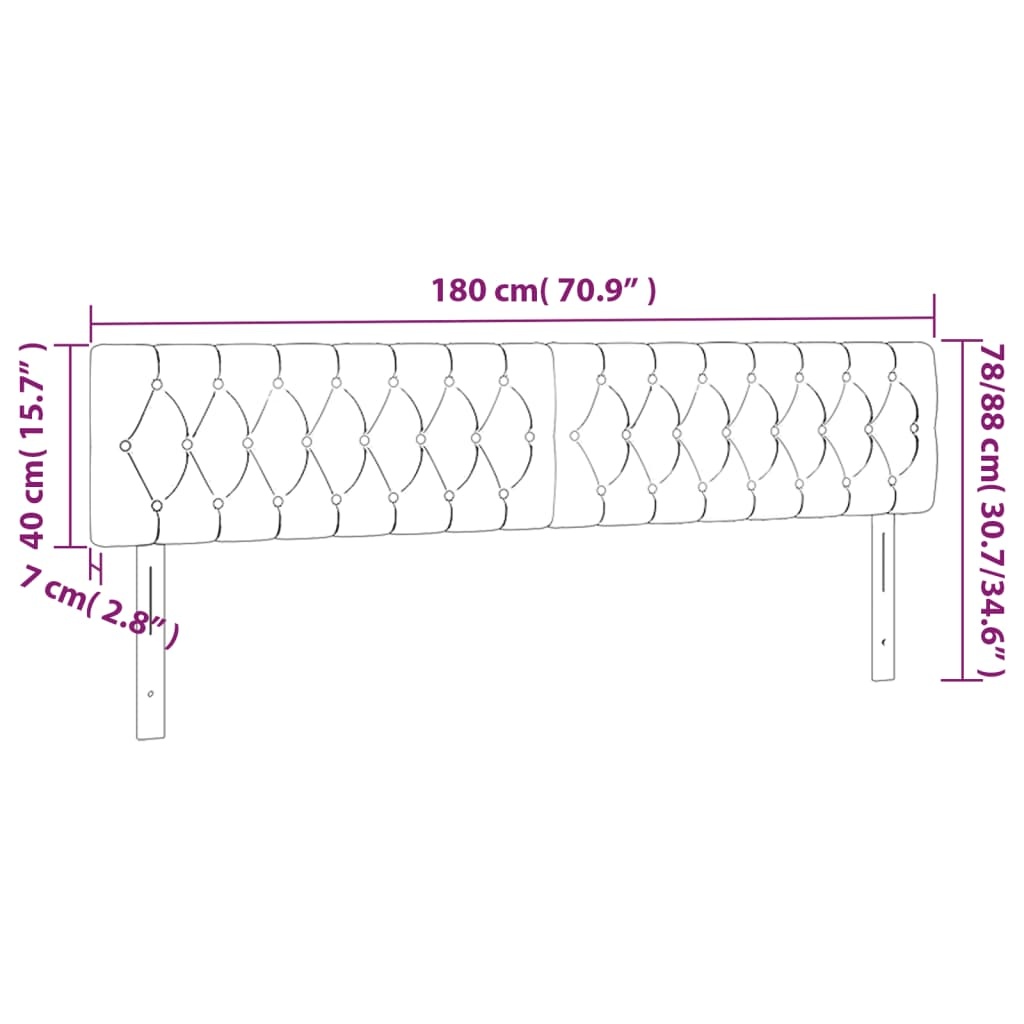 vidaXL Hoofdborden 2x 90cm Donkerblauw Fluweel -42%!