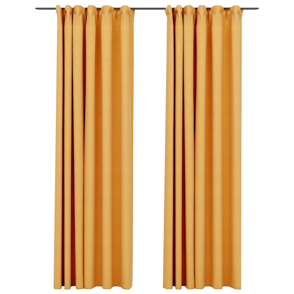 Linnenlook Verduisterende Gordijnen Geel 140x225 - 35% Korting!