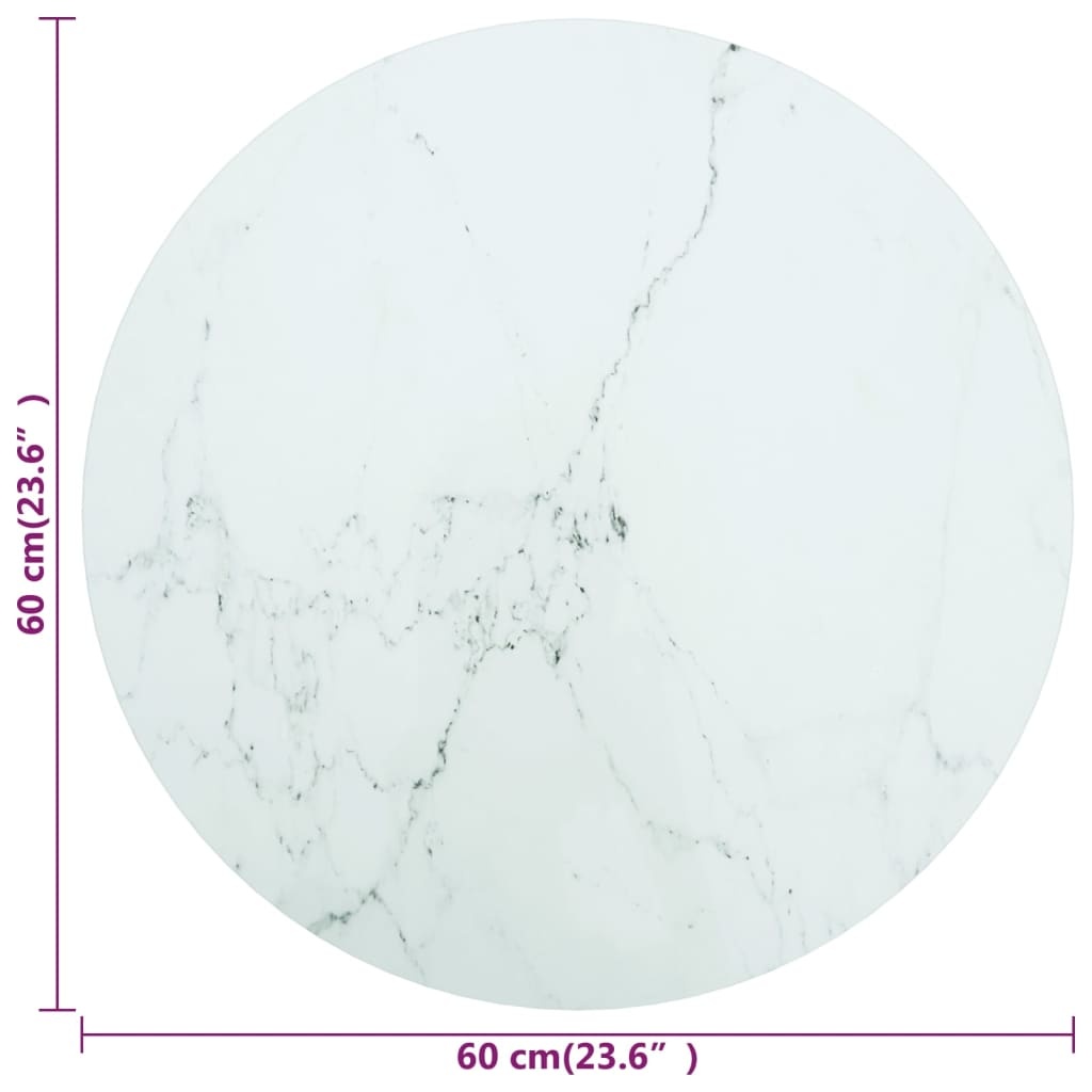 VidaXL Tafelblad Ø60cm Marmer Wit - 35% Korting!