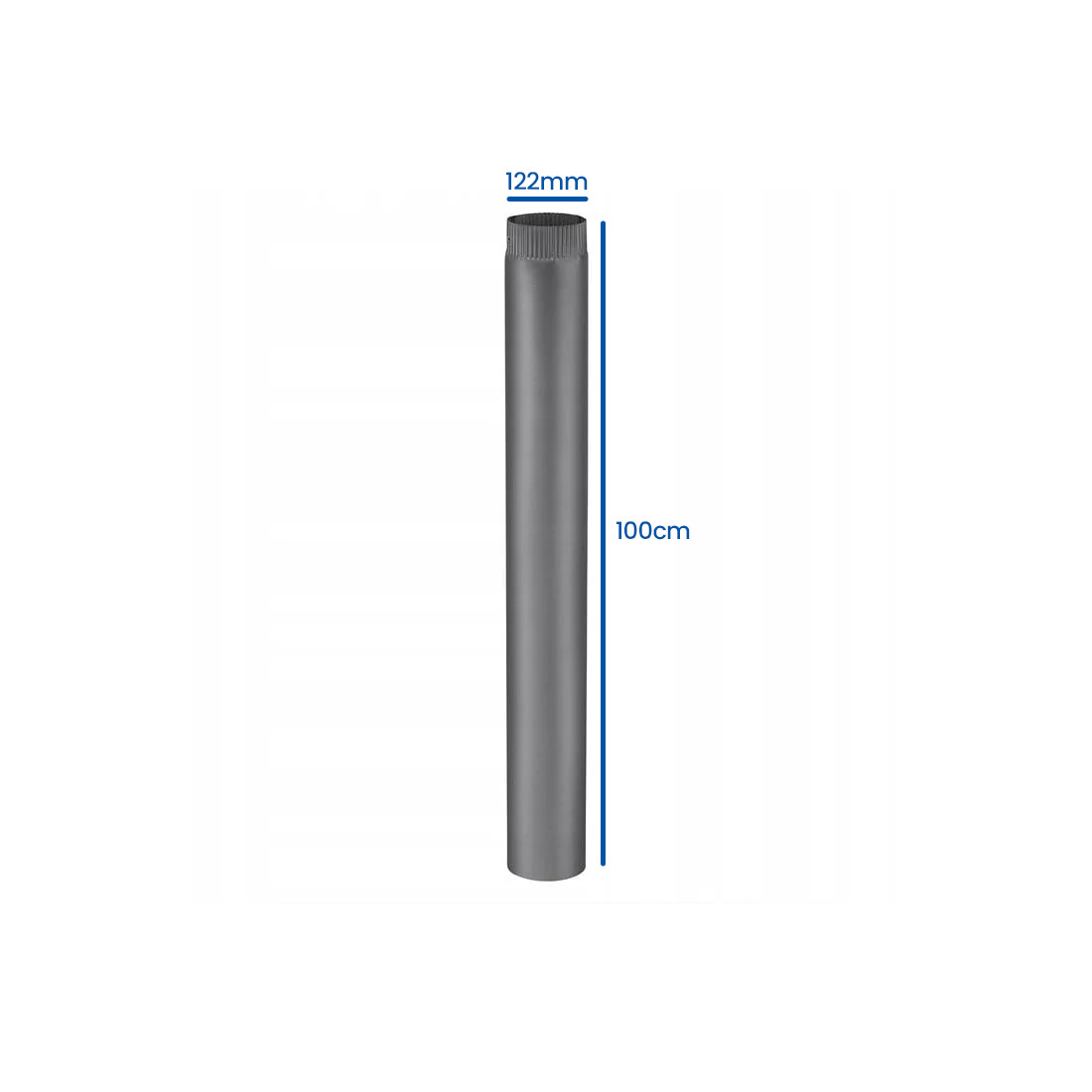 Kachelpijp Zwart 120mm/100cm - 55% Korting!