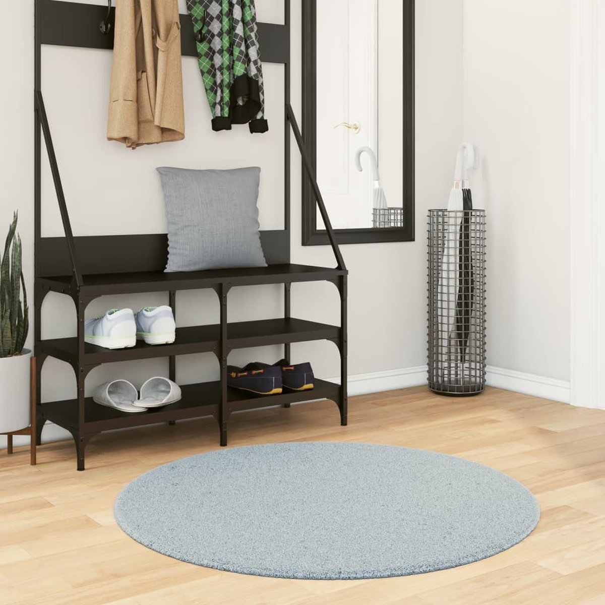 vidaXL Blauw Rond Vloerkleed Ø100cm - 57% Korting!