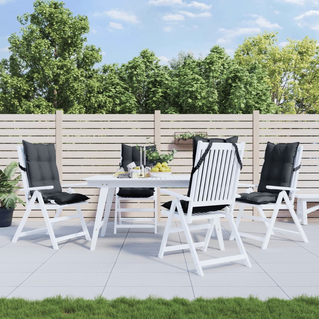 Stoelkussens Hoge Rug Antraciet (4 st) - 47% Korting!