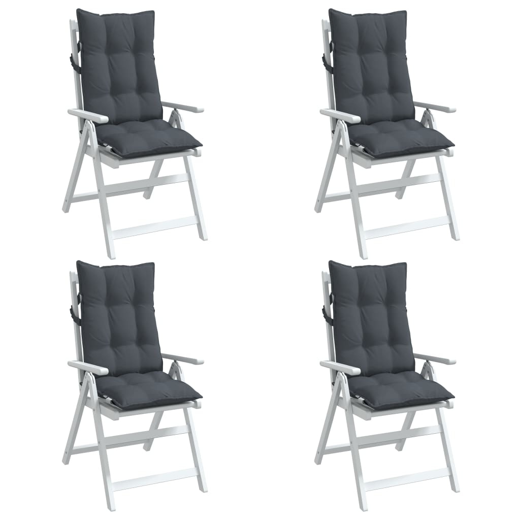 Stoelkussens Hoge Rug Antraciet (4 st) - 47% Korting!