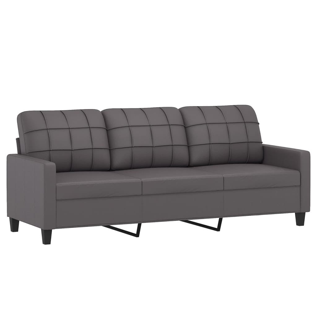 vidaXL 3-Zitsbank Grijs Kunstleer - Krasje, Topdeal! 35% Korting