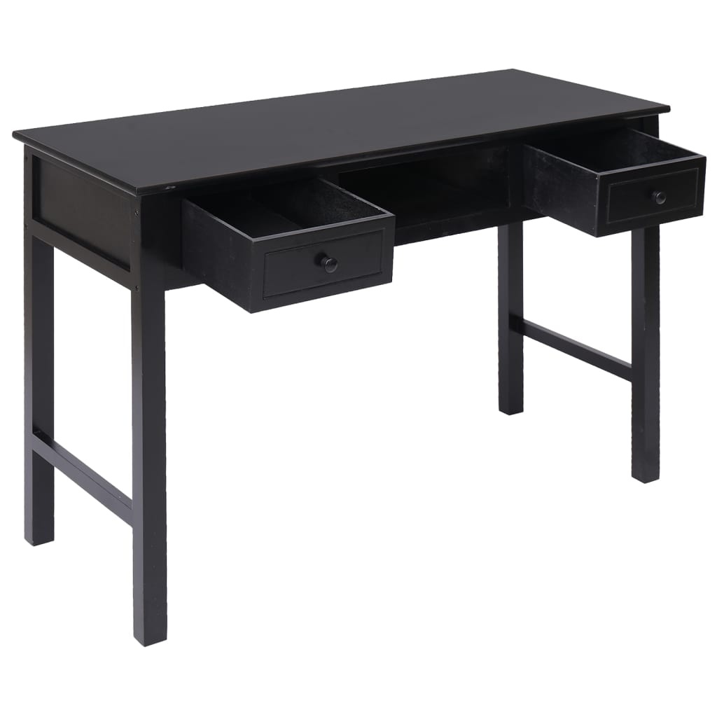 Bureau Massief Paulowniahout Zwart 108cm - 47% Korting!