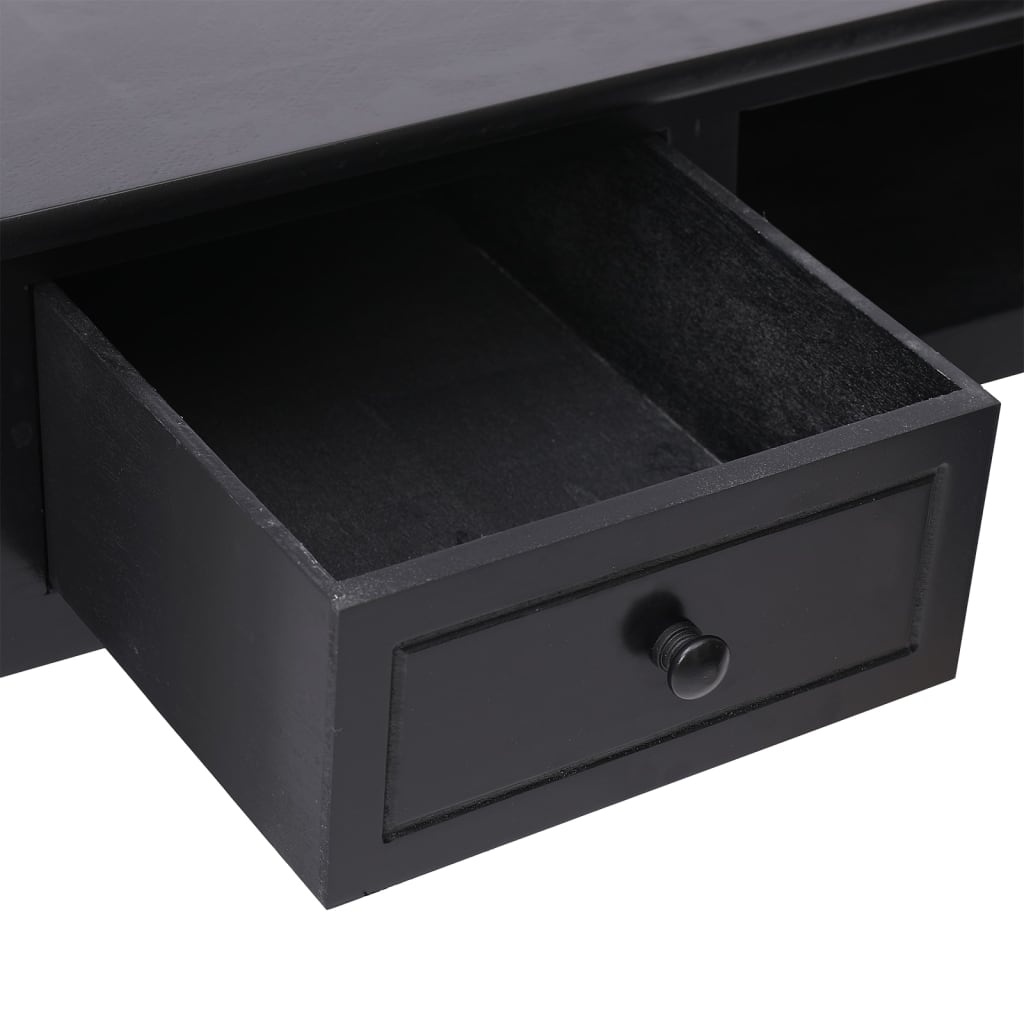 Bureau Massief Paulowniahout Zwart 108cm - 47% Korting!