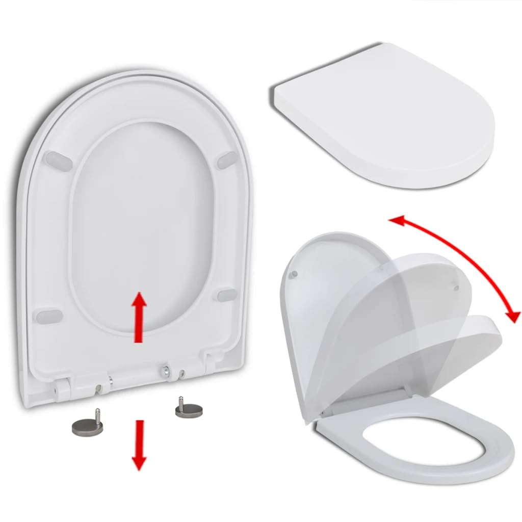 VidaXL Toiletbril Vierkant Wit Softclose -41% Korting!