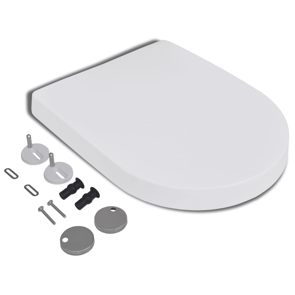 VidaXL Toiletbril Vierkant Wit Softclose -41% Korting!