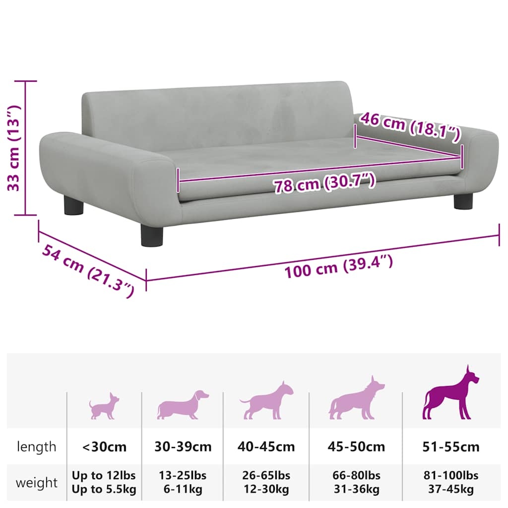 VidaXL Hondenmand Fluweel Lichtgrijs 100cm - 42% Korting!