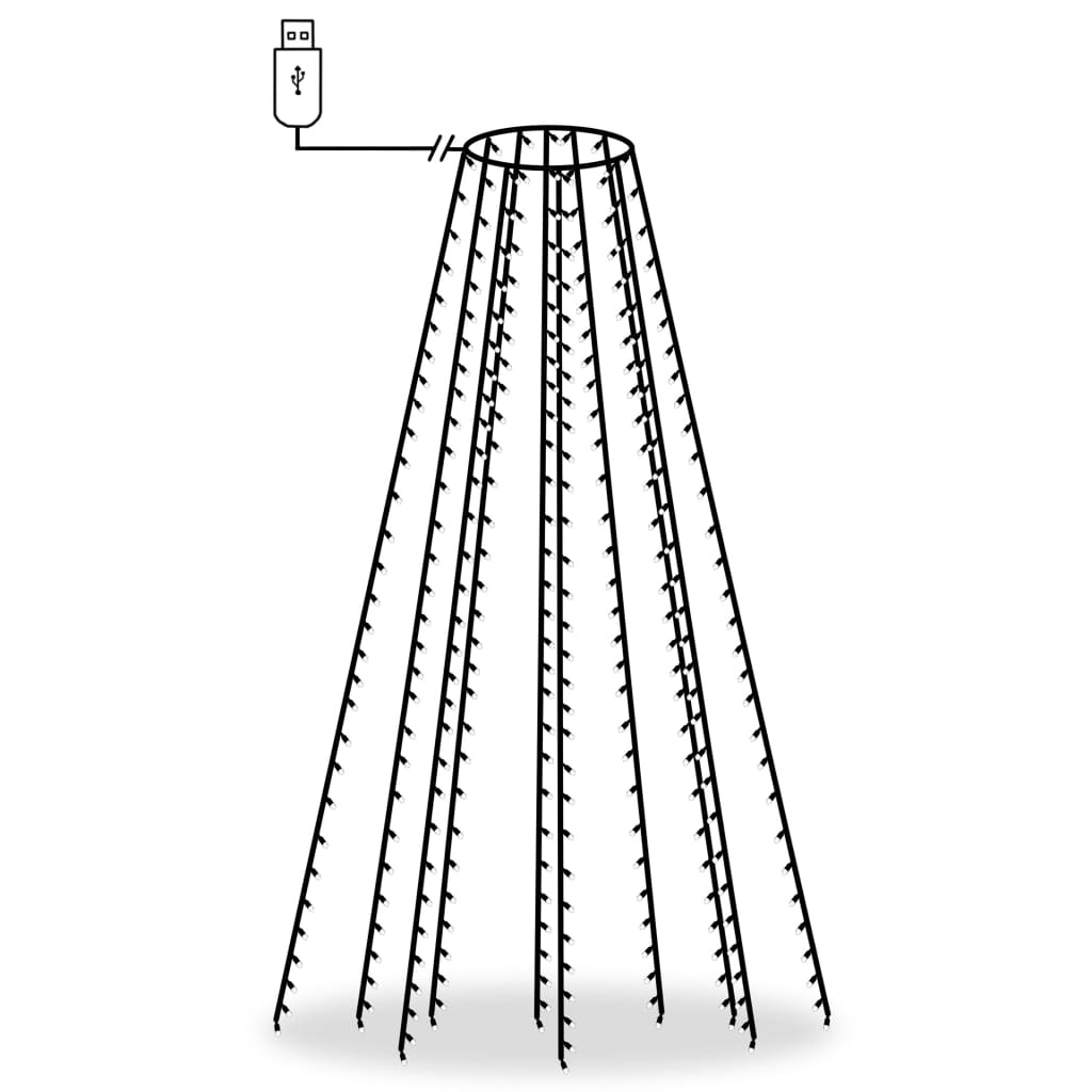 vidaXL Kerstboomverlichting 300 LED - Koudwit - 300cm - 42% Korting!