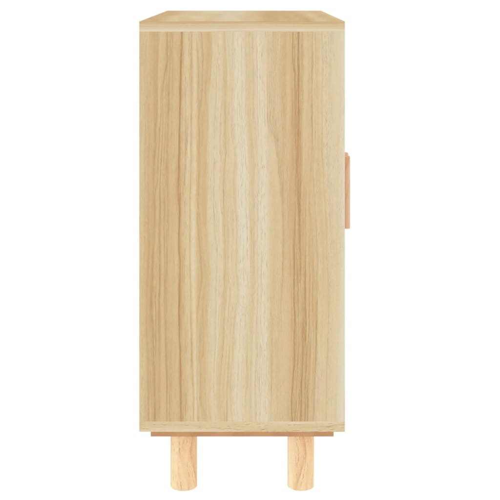 vidaXL Dressoir Grenenhout & Rattan Bruin - 41% Korting!