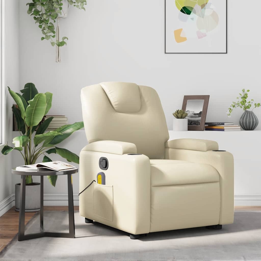vidaXL Massagestoel Crème Kunstleer - 42% Korting!