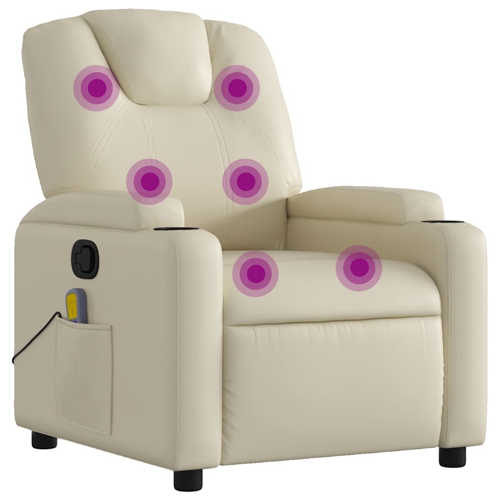 vidaXL Massagestoel Crème Kunstleer - 42% Korting!