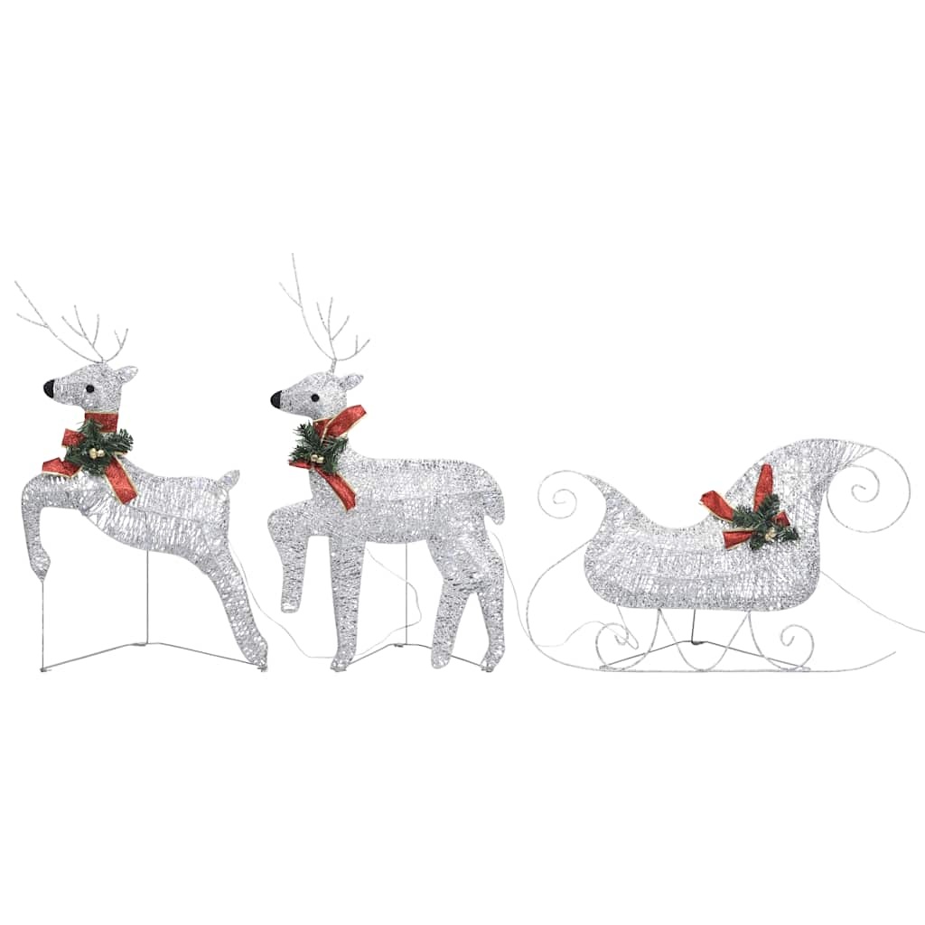 vidaXL Kerst Rendieren & Slee 60 LED - Zilver - 41% Korting!