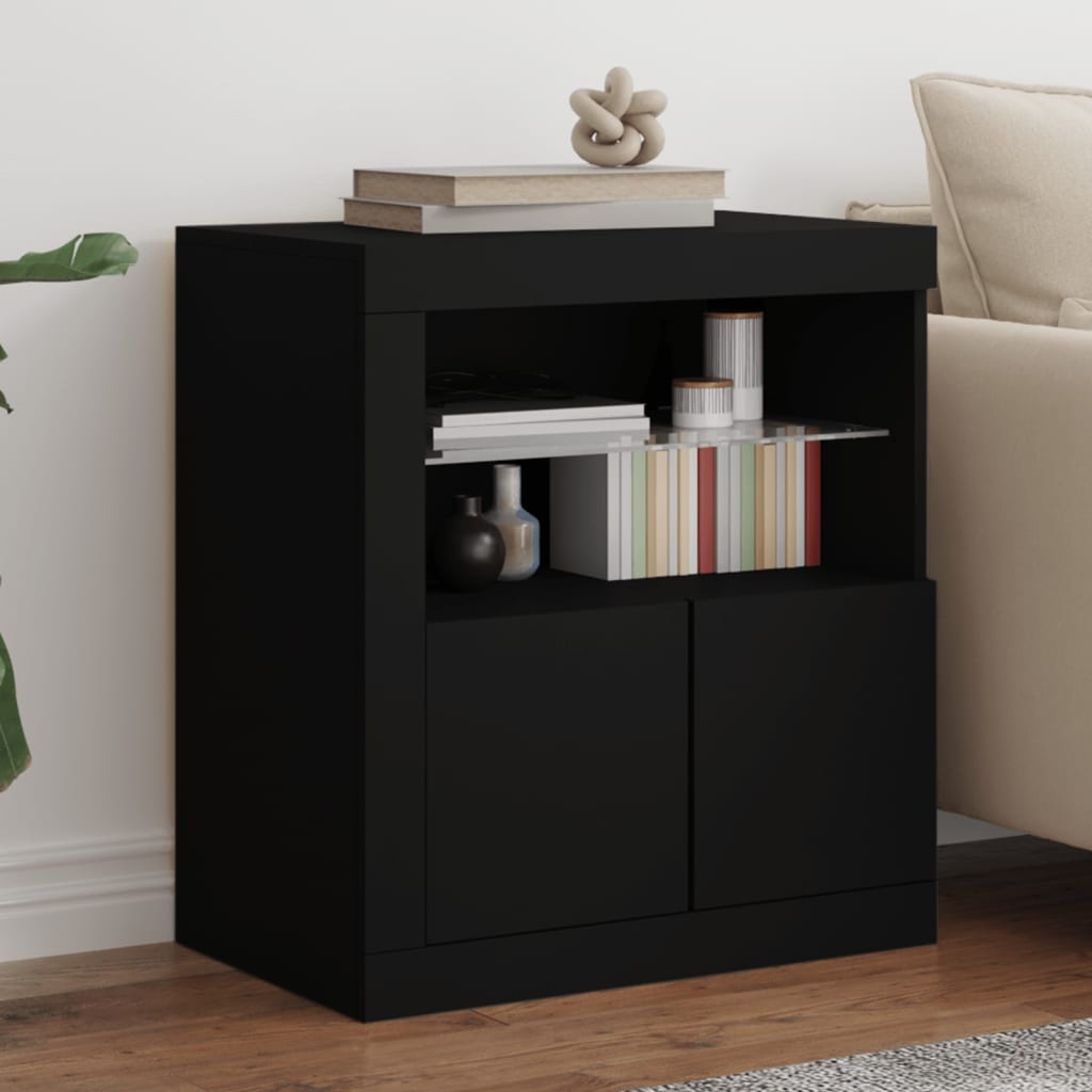 vidaXL Dressoir met LED Zwart - 47% Korting!