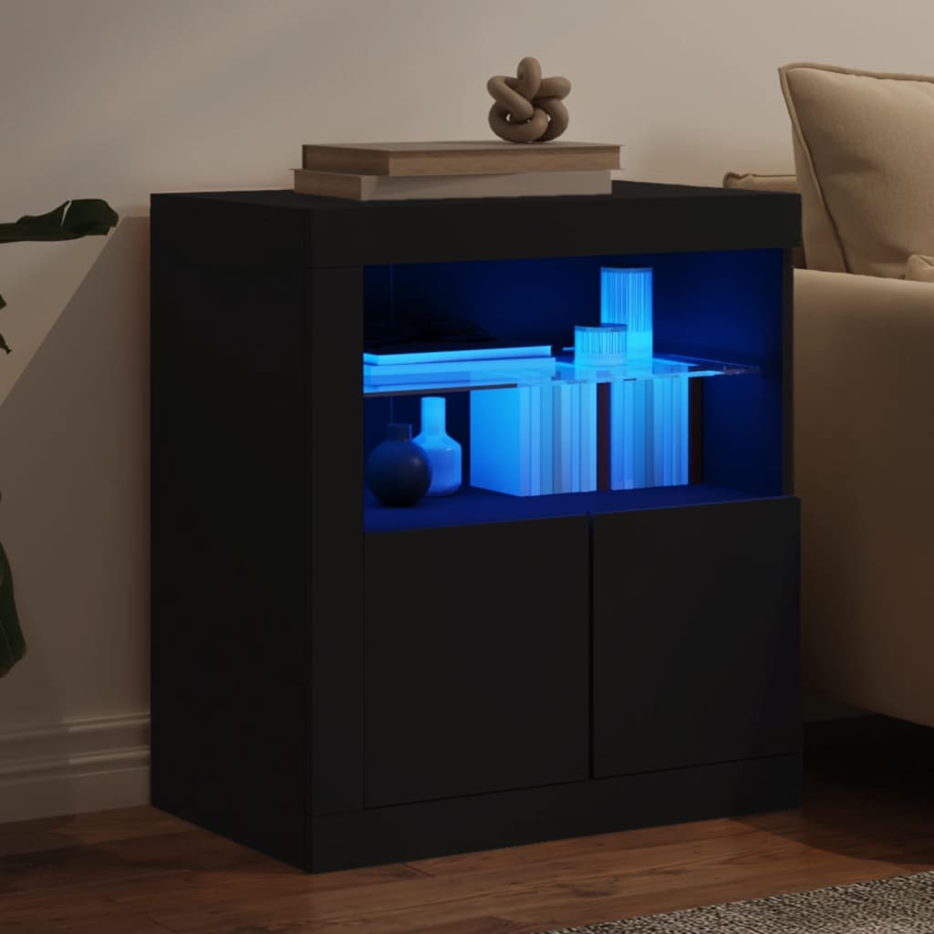 vidaXL Dressoir met LED Zwart - 47% Korting!