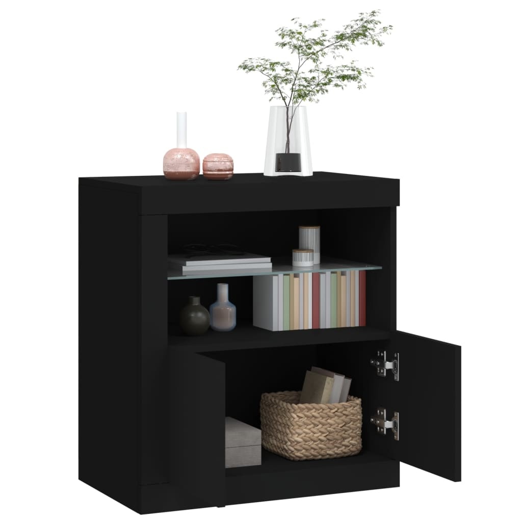vidaXL Dressoir met LED Zwart - 47% Korting!