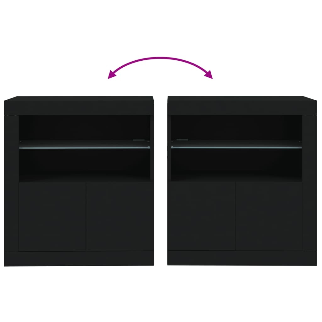 vidaXL Dressoir met LED Zwart - 47% Korting!
