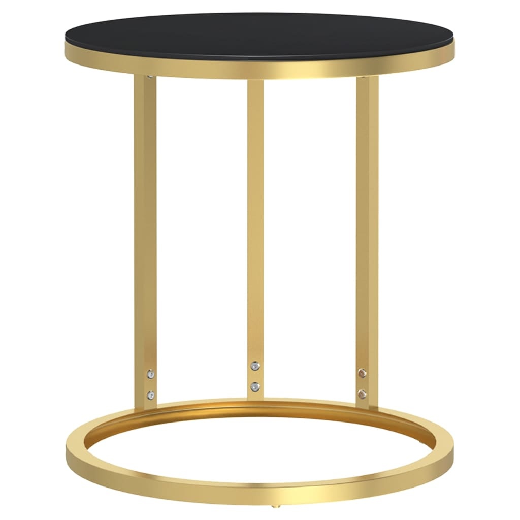 VidaXL Bijzettafel Glas/Goud - 45cm - Zo Goed Als Nieuw! 47% Korting