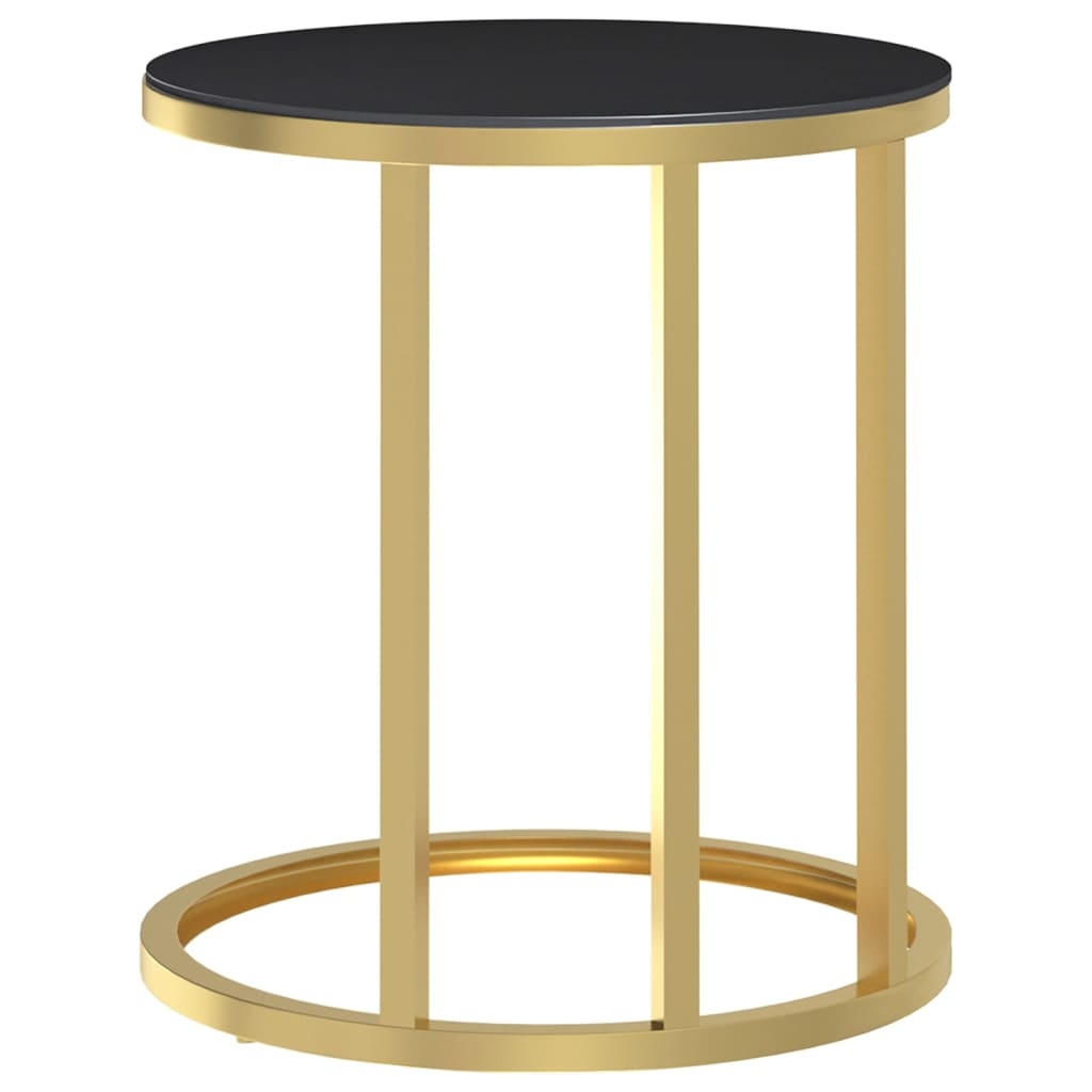 VidaXL Bijzettafel Glas/Goud - 45cm - Zo Goed Als Nieuw! 47% Korting