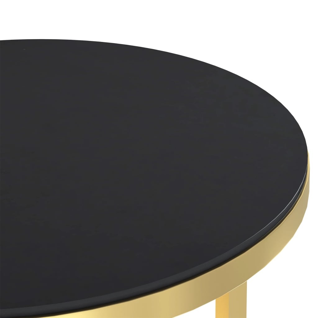 VidaXL Bijzettafel Glas/Goud - 45cm - Zo Goed Als Nieuw! 47% Korting