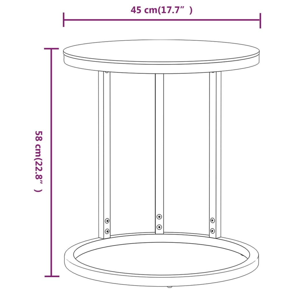 VidaXL Bijzettafel Glas/Goud - 45cm - Zo Goed Als Nieuw! 47% Korting