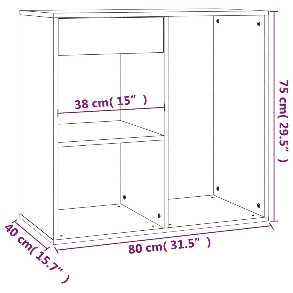 VidaXL Cosmeticakast Wit 80cm - 42% Korting! (Lichte Roest)