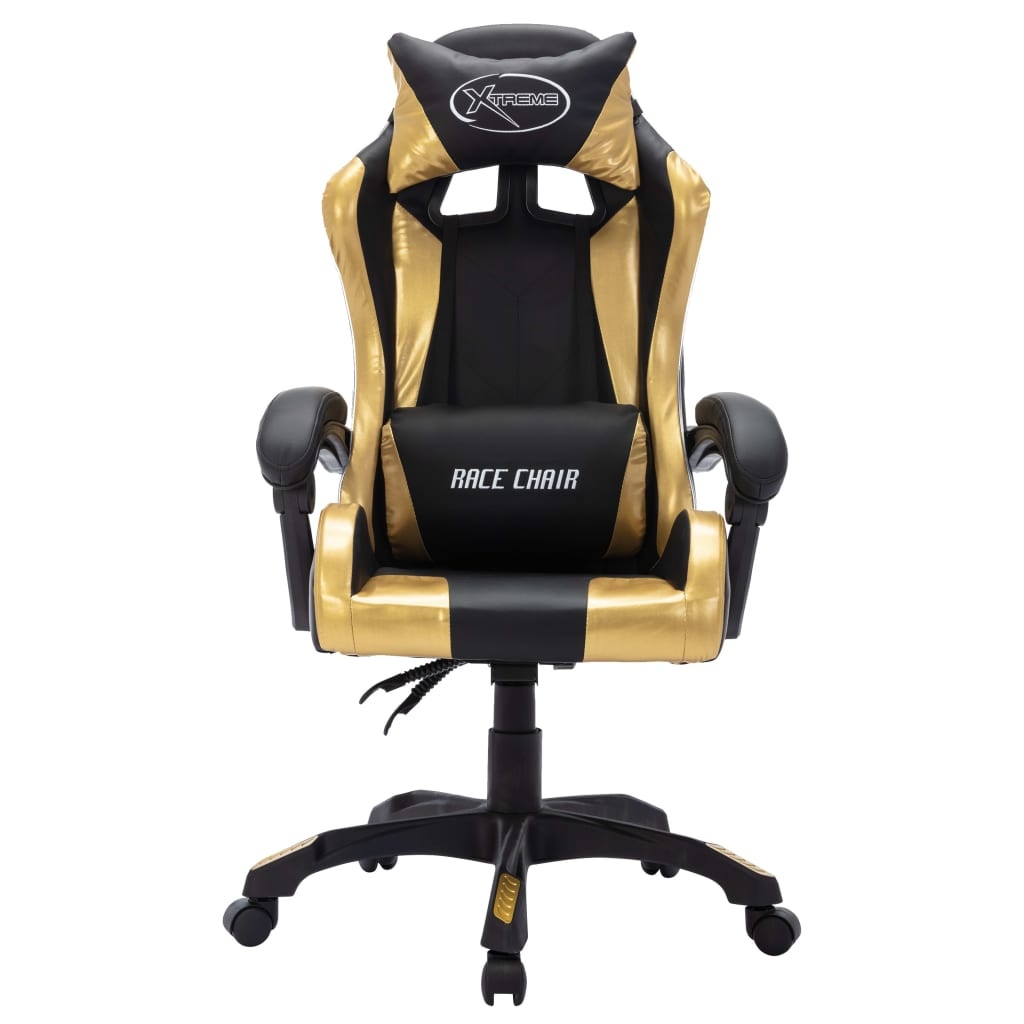 Racestoel RGB LED - Goud/Zwart - 42% Korting!