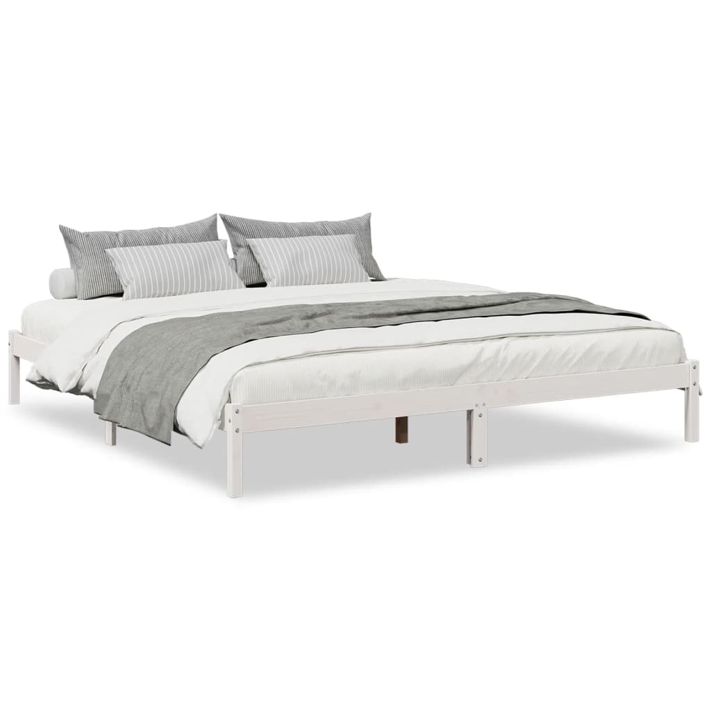 Grenen Bedframe 180x220 Wit - Extra Lang - 35% Korting!