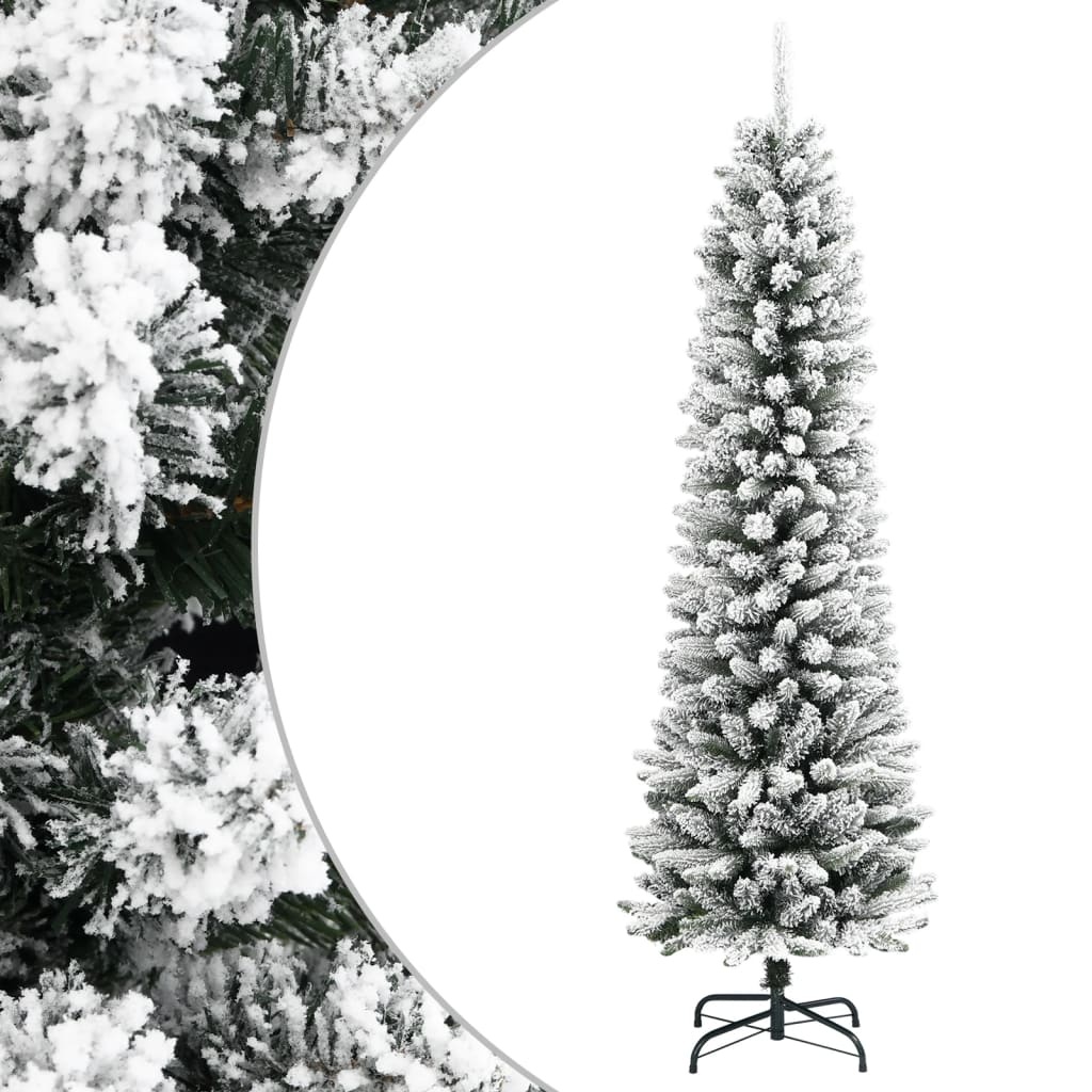 Kunstkerstboom met Sneeuw, Smal 210cm - 35% Korting!