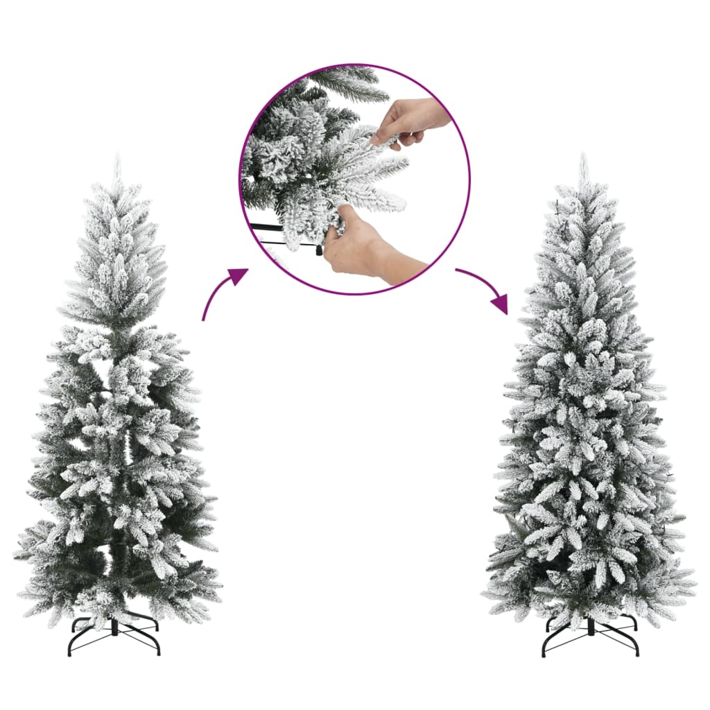 Kunstkerstboom met Sneeuw, Smal 210cm - 35% Korting!