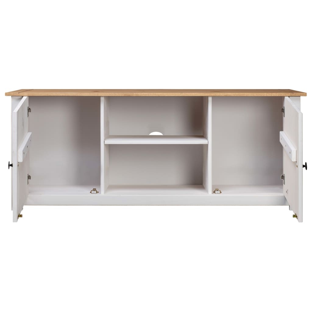 vidaXL TV-kast Grenen Wit 120cm - 35% Korting!