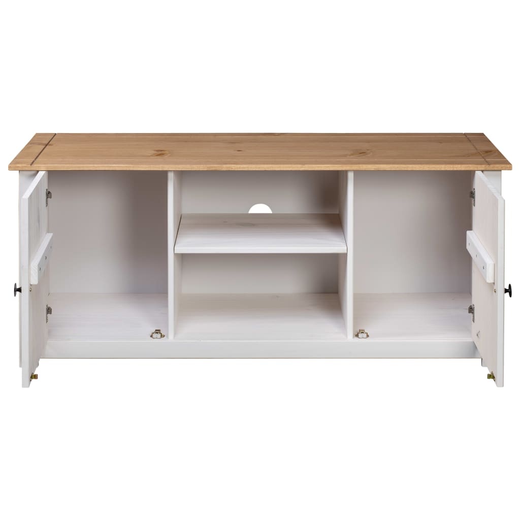 vidaXL TV-kast Grenen Wit 120cm - 35% Korting!
